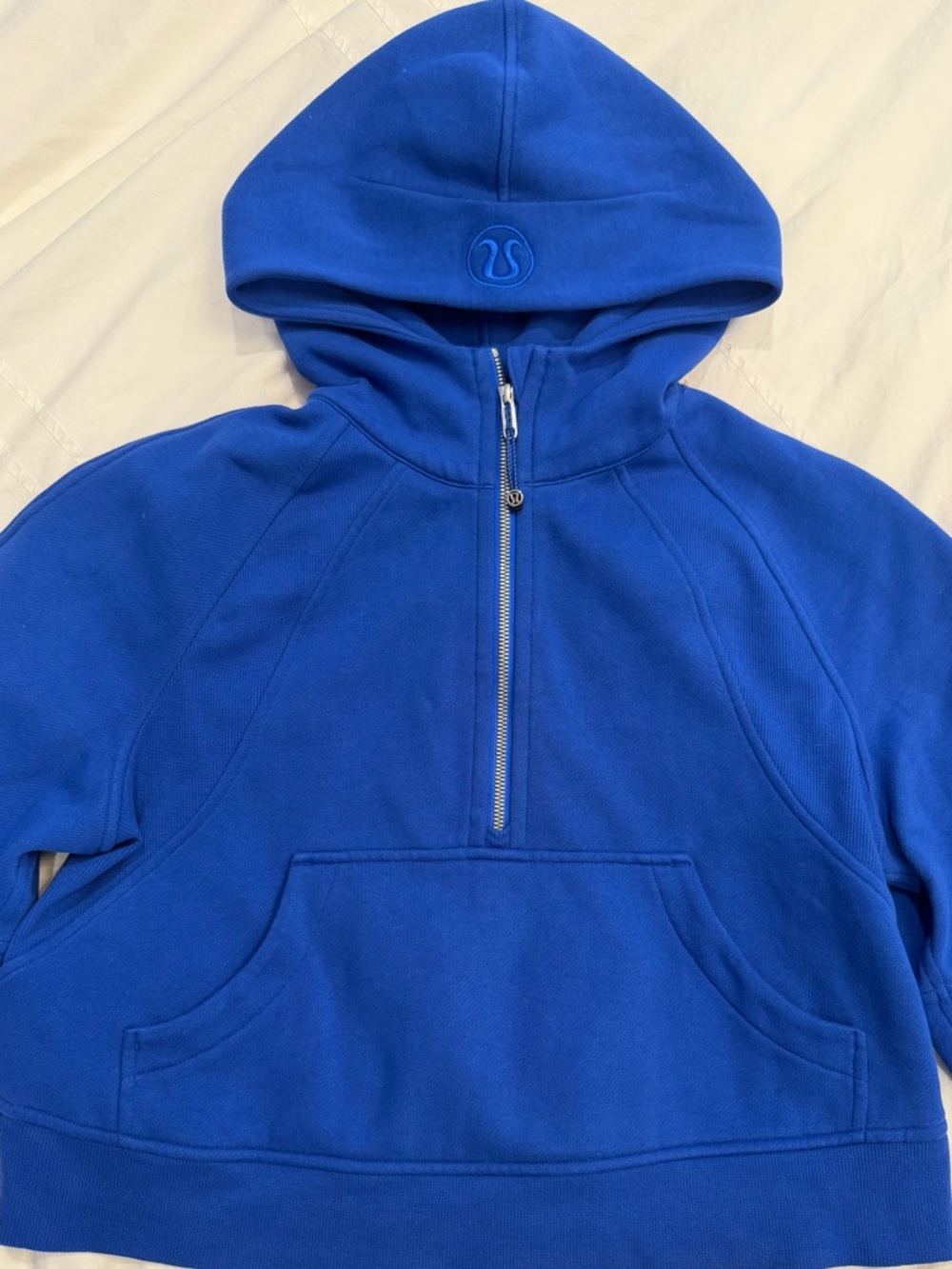 Lululemon Scuba Oversized Cropped Half-Zip Hoodie Bright Blue